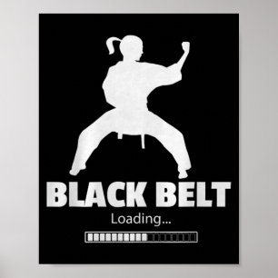 Black Belt Loading Karate Ttee Premium Tri-Blend Poster