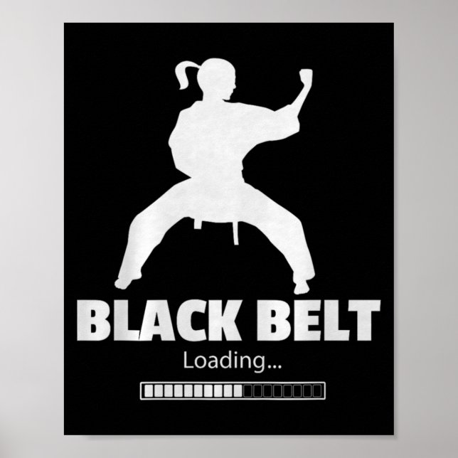 Black Belt Loading Karate Ttee Premium Tri-Blend Poster (Front)