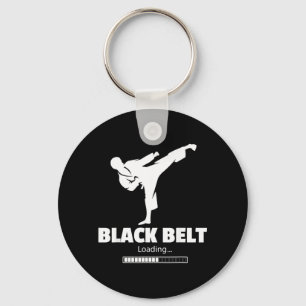 Black Belt Loading Taekwondo Martial Arts Training Key Ring
