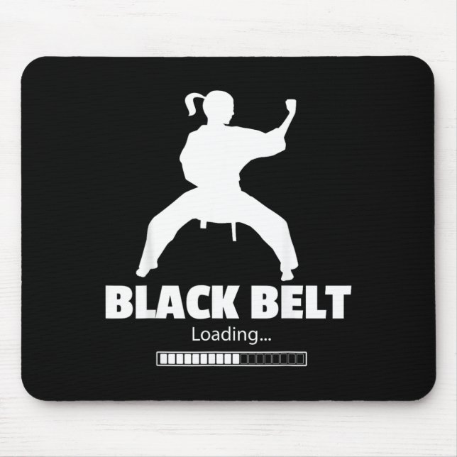 Black Belt Loading Taekwondo Mouse Pad (Front)