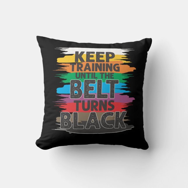 Black Belt Martial Art Training Karate TaeKwonDo Cushion (Front)