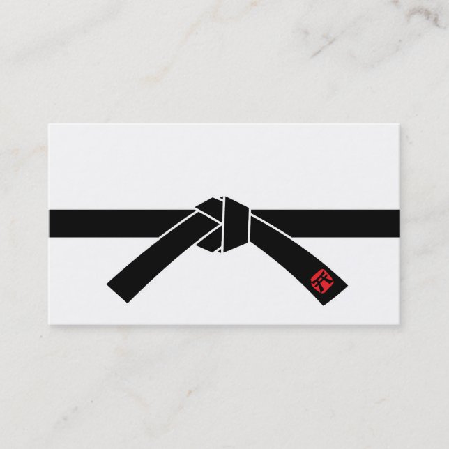 Black Belt, Martial Arts 黒帯, 武道 Business Card (Front)