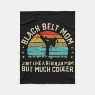 Black Belt Mum Karate Jiu Jitsu Taekwondo Martial  Fleece Blanket