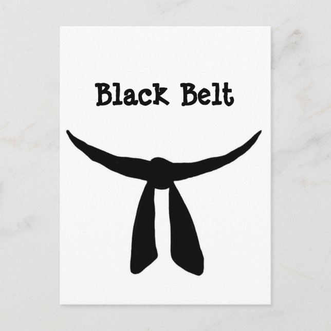 Black Belt Party Invitation Postcard (Front)