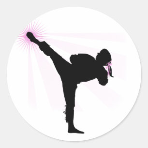 Black Belts Wear Pink Too! Classic Round Sticker
