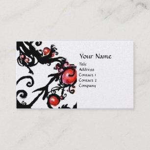 BLACK BERRIES SWIRLS metallic gold Business Card