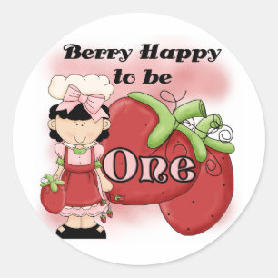 Black Berry 1st Birthday T-shirts and Gifts Classic Round Sticker