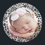 Black Berry Framed Baby Photo Magnet<br><div class="desc">A circle of pretty,  graphic floral berries and leaves delicately frame your favourite baby photo to create a perfect keepsake or give as a gift to parents and grandparents.</div>