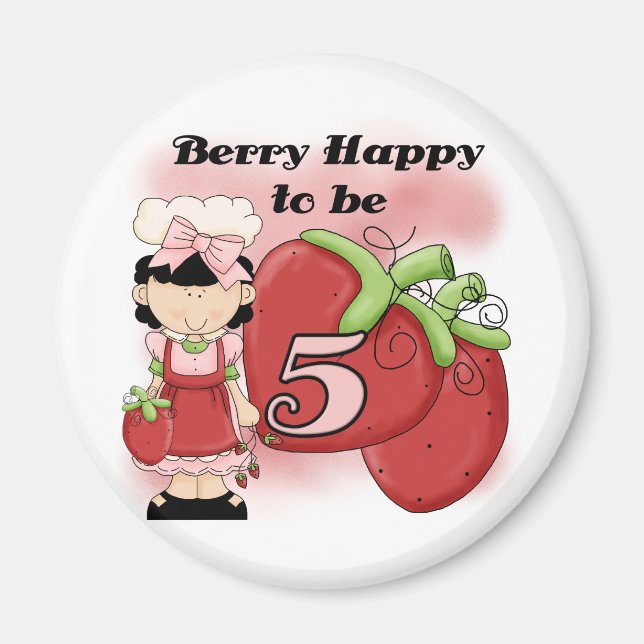 Black Berry Happy 5th Birthday Tshirts and Gifts Magnet (Front)