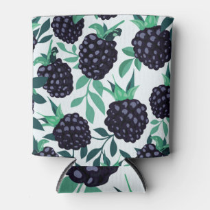 Black Berry Tropical: Fruit Seamless Pattern Can Cooler