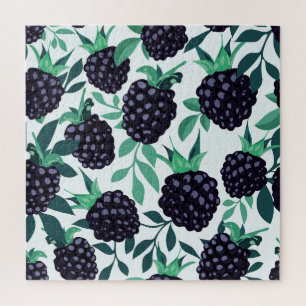 Black Berry Tropical: Fruit Seamless Pattern Jigsaw Puzzle