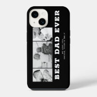 Black Best Dad Ever Father`s Day 3 Photo Collage