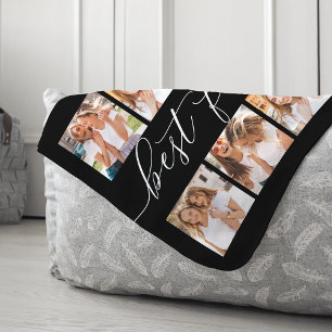 Black Best Friends Photo Collage Sherpa Blanket