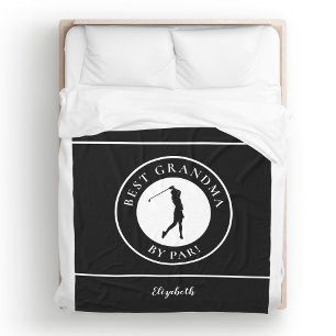 Black Best Grandma Golfer Monogrammed Sports Pro Fleece Blanket