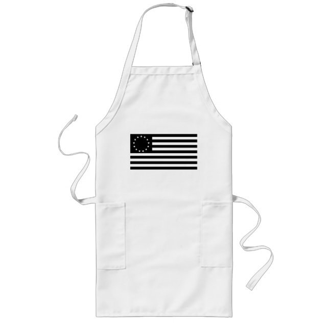 Black Betsy Ross Stars & Strips America Flag    Long Apron (Front)