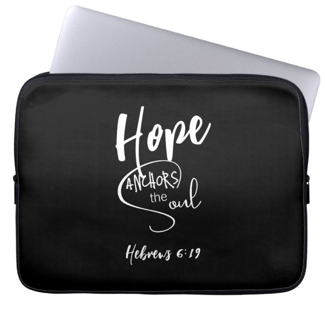 Black Bible Verse Laptop Sleeve (Front)