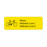 Black Bicycle Silhouette Address Label