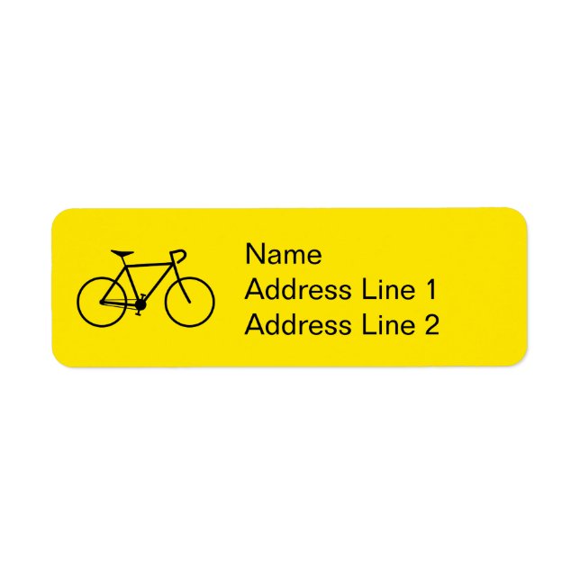 Black Bicycle Silhouette Address Label (Front)