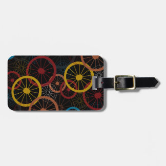 Black Bicycle Wheels Luggage Tag