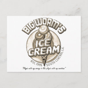Black big worm holiday postcard