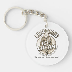 Black big worm key ring