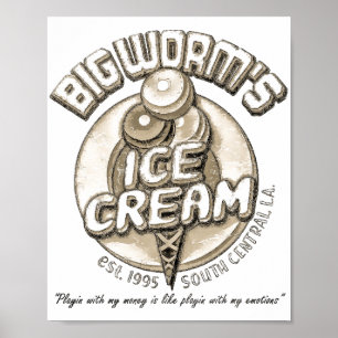 Black big worm poster