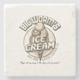 Black big worm stone coaster