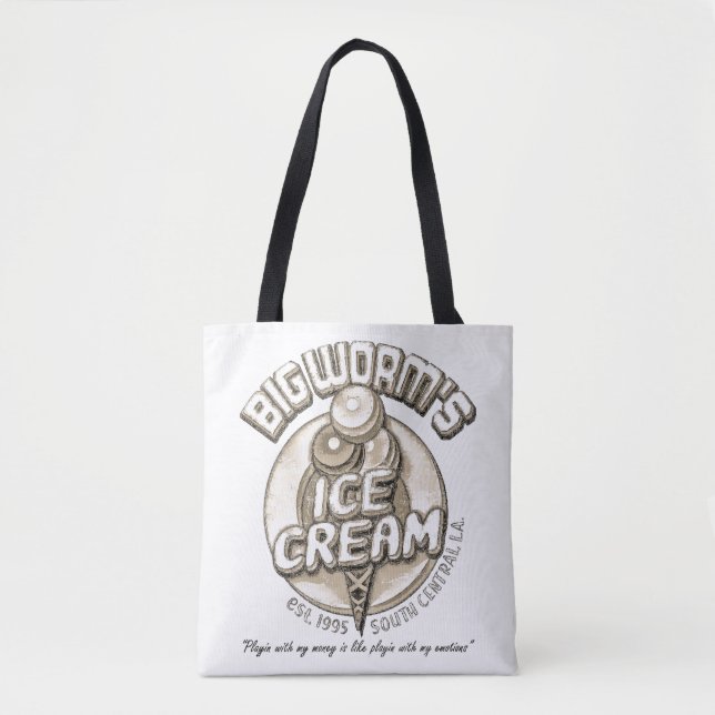 Black big worm  tote bag (Front)