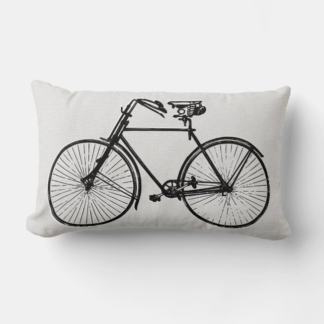 black bike bicycle white Throw pillow (Front)