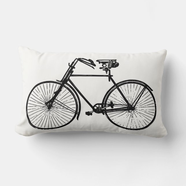 black bike bicycle white Throw pillow (Front)