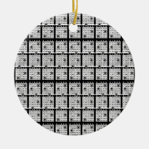 Black Bingo Cards Ceramic Tree Decoration