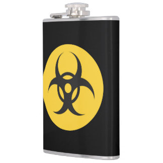 Black Biohazard Labelled  oz Vinyl Wrapped Flask