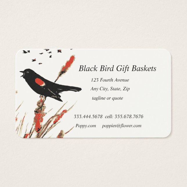 Black Bird Gift Baskets Custom Business Card (Front)