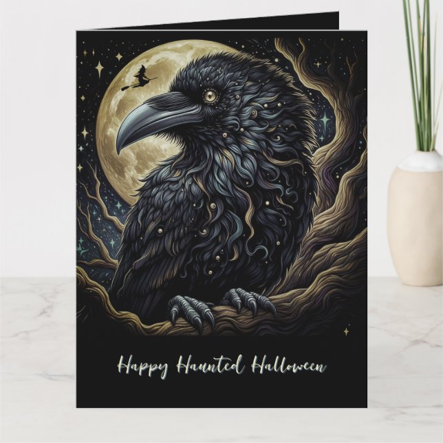 Black Bird Halloween Card (Front)