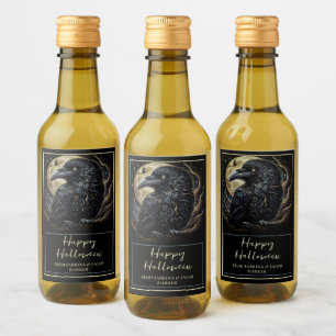 Black Bird Halloween  Wine Label