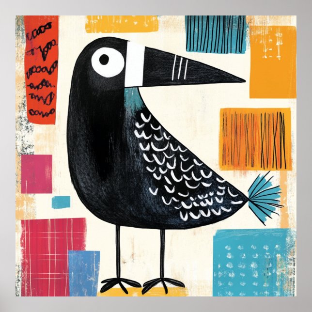 Black Bird Modern Art Poster (Front)