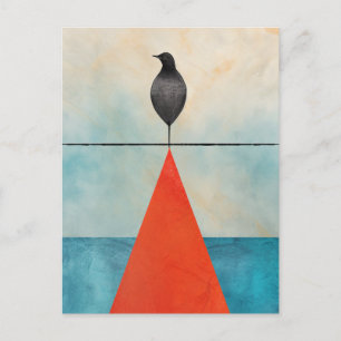 Black Bird on a Red Triangle Postcard