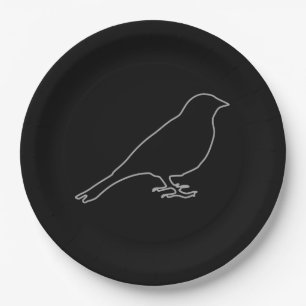 Black Bird Paper Plates