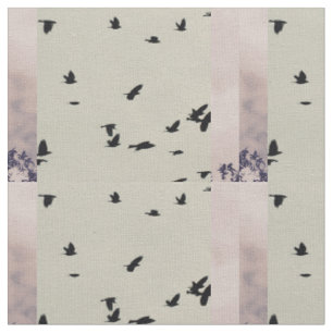 Black Bird Patterned Fabric