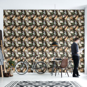 Black Bird Rabbit Deer Wall Covering