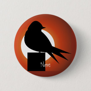 Black Bird Silhouette Sun Thunder_Cove 6 Cm Round Badge