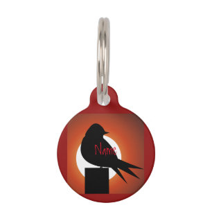 Black Bird Silhouette Sun Thunder_Cove Pet Tag