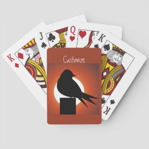Black Bird Silhouette Sun Thunder_Cove Playing Cards