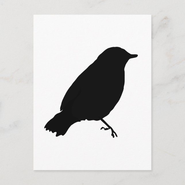 Black Bird Silhouette Unique Gift Present Postcard (Front)