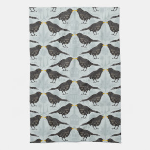 Black Bird tea towel