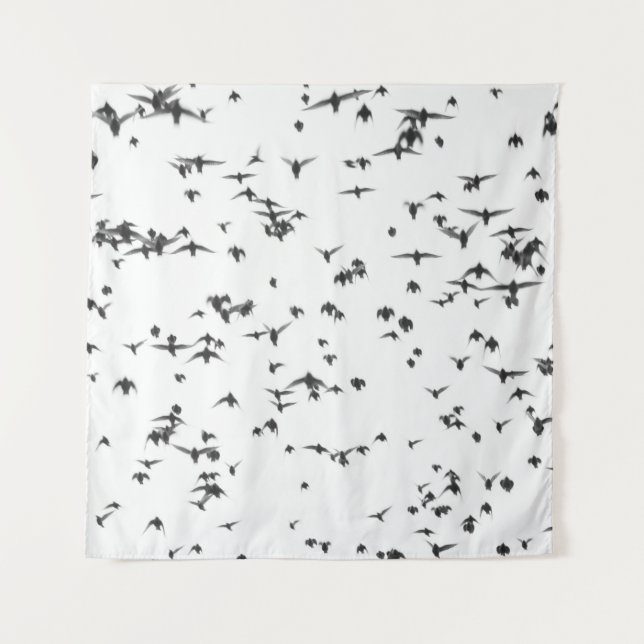 BLACK BIRDS FLYING ON SKY TAPESTRY (Front)