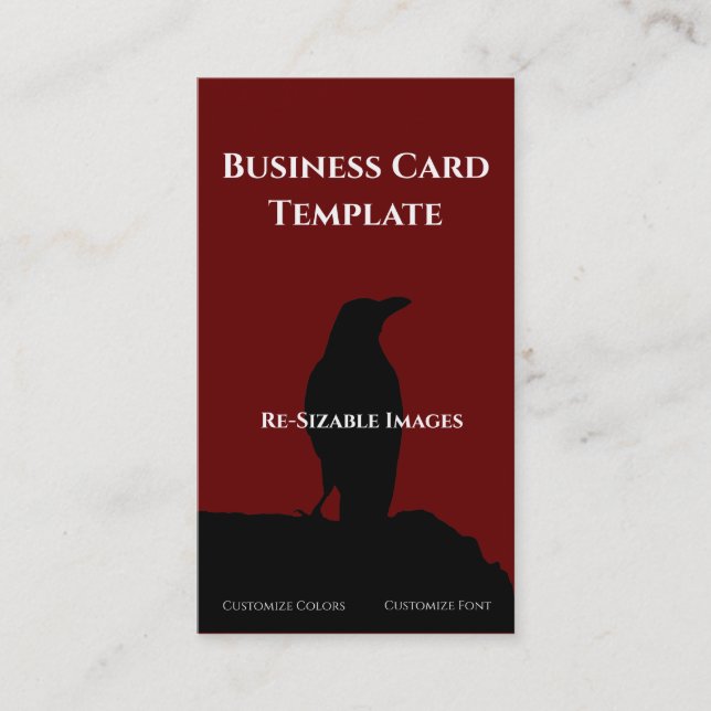 Black Birds Logo Raven Business Card (Front)