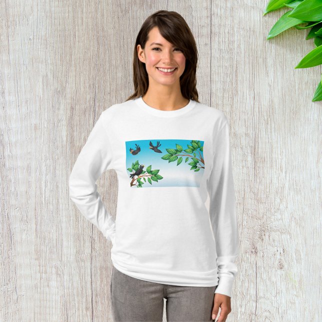 Black Birds on Tree Branches T-Shirt (Creator Uploaded)
