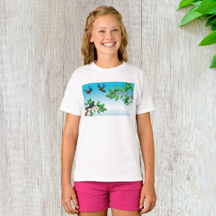 Black Birds on Tree Branches T-Shirt