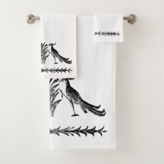 Black Birds & Reeds Bath Towel Set